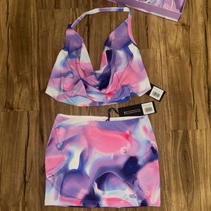 White Fox Skirt & Top (Bathing suit material)